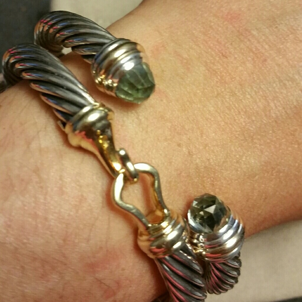 David Yurman Prasiolite SS/14k Gold Cuff